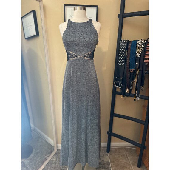 VINTAGE Bari Jay T-strap metallic dress sz 0/2 - image 3