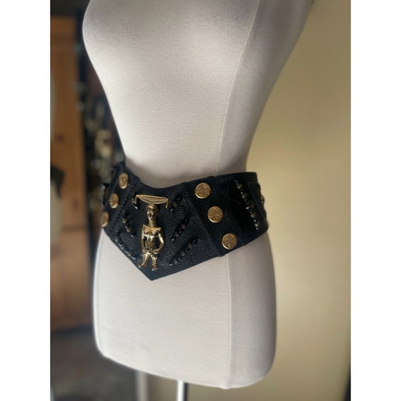 Purple Laise Adzer Belt made of Leather Hot Leathers BLA1082 Ladies Purple Rhinestone Leather Belt  main image 2