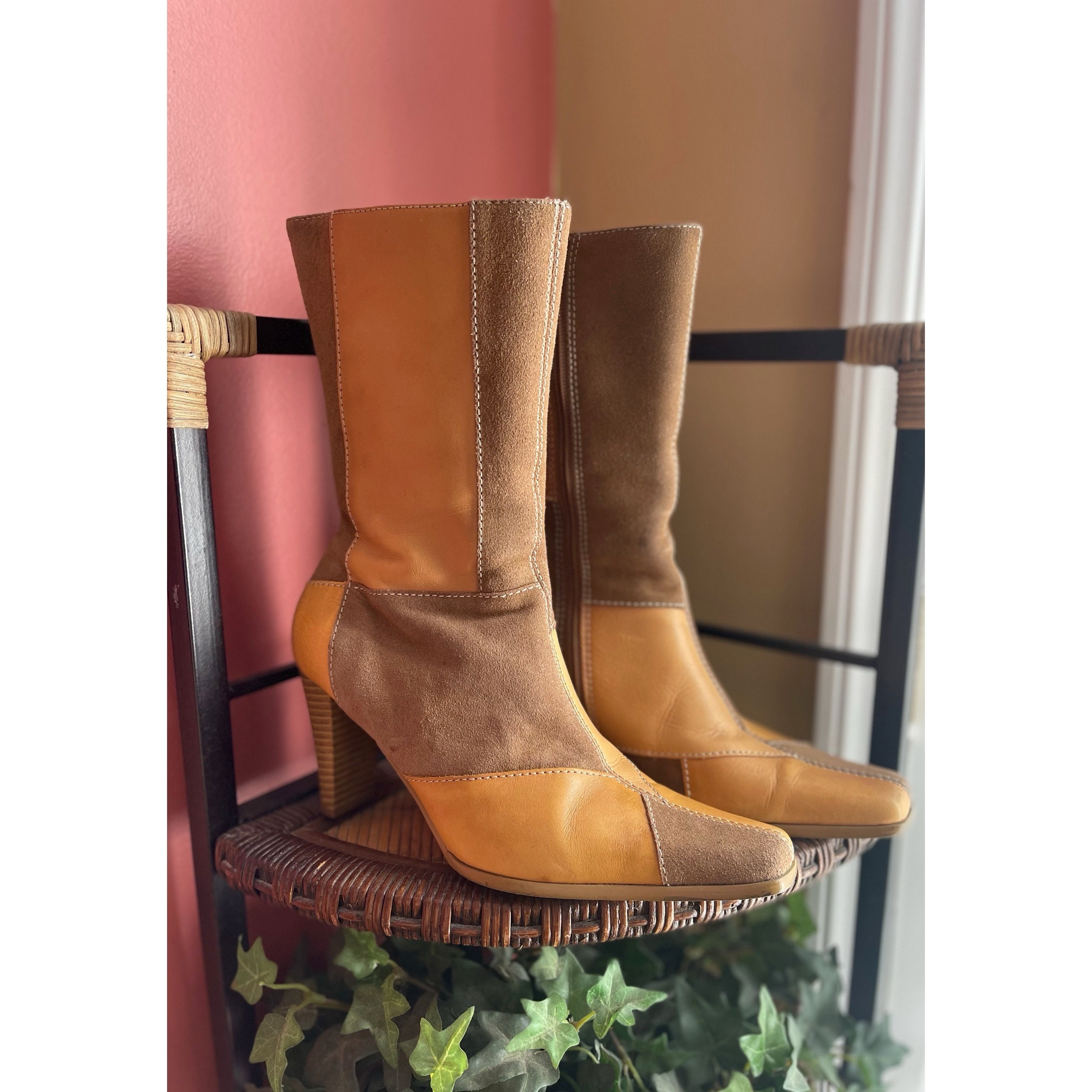 VINTAGE MOSSIMO Suede Leather Patchwork 