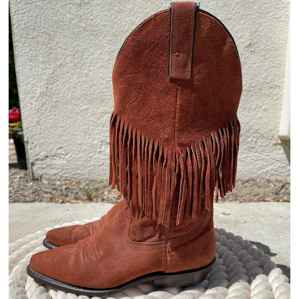Women's Fringe Cowboy Boots Sz 5.5 Etsy