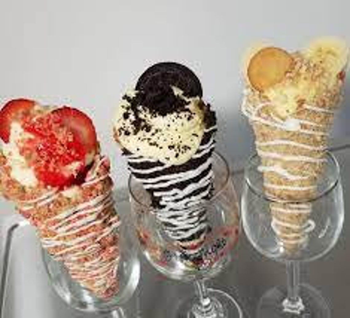 Stuffed Cream Cheese Waffle Cones Etsy