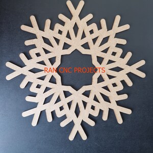 Wooden Snowflakes Set of 12 MDF Christmas Crafts Ornaments Blank Shapes  Festive Home Decoration