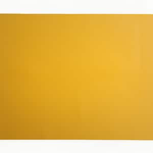 May include: A solid yellow rectangular placemat.