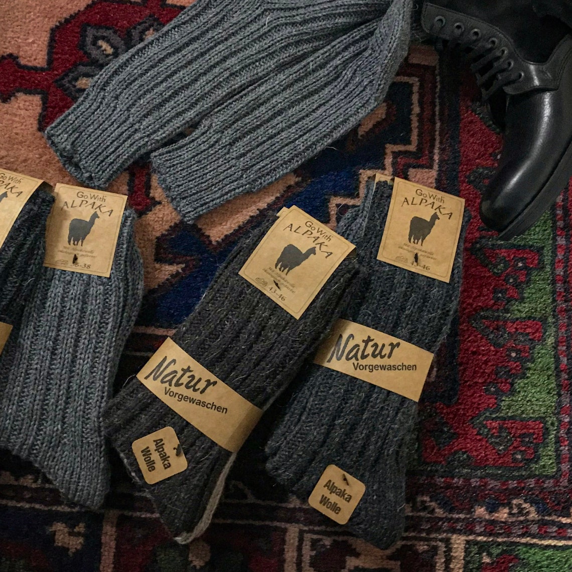 Alpaca Socks GoWith 2 Pairs Cozy Wool Socks Made of Extra Etsy