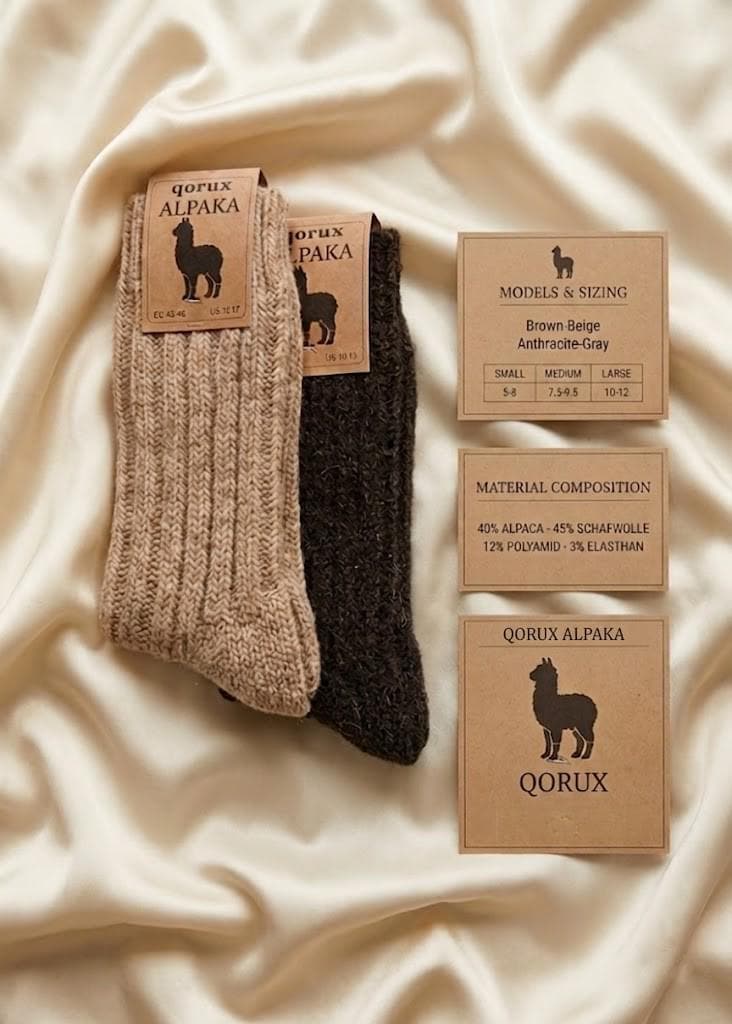 Qorux Alpaca Socks, Soft Andean Fiber Footwear, Year-Round Temperature Regulating Essentials, Gentle Organic Hosiery, Sustainable Daily Wear