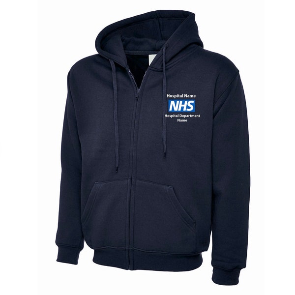 NHS Embroidered Unisex Zipped Hoodie -