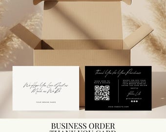 Small Business Thank You Order Card Template | Printable Packaging Insert | Thanks For Your Purchase Cards