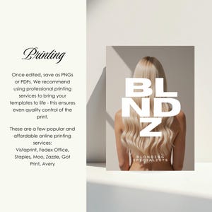 Blonde Specialist Price List Template | Printable Salon Pricing Menu | Hair Salon Marketing | Editable Templates image 7