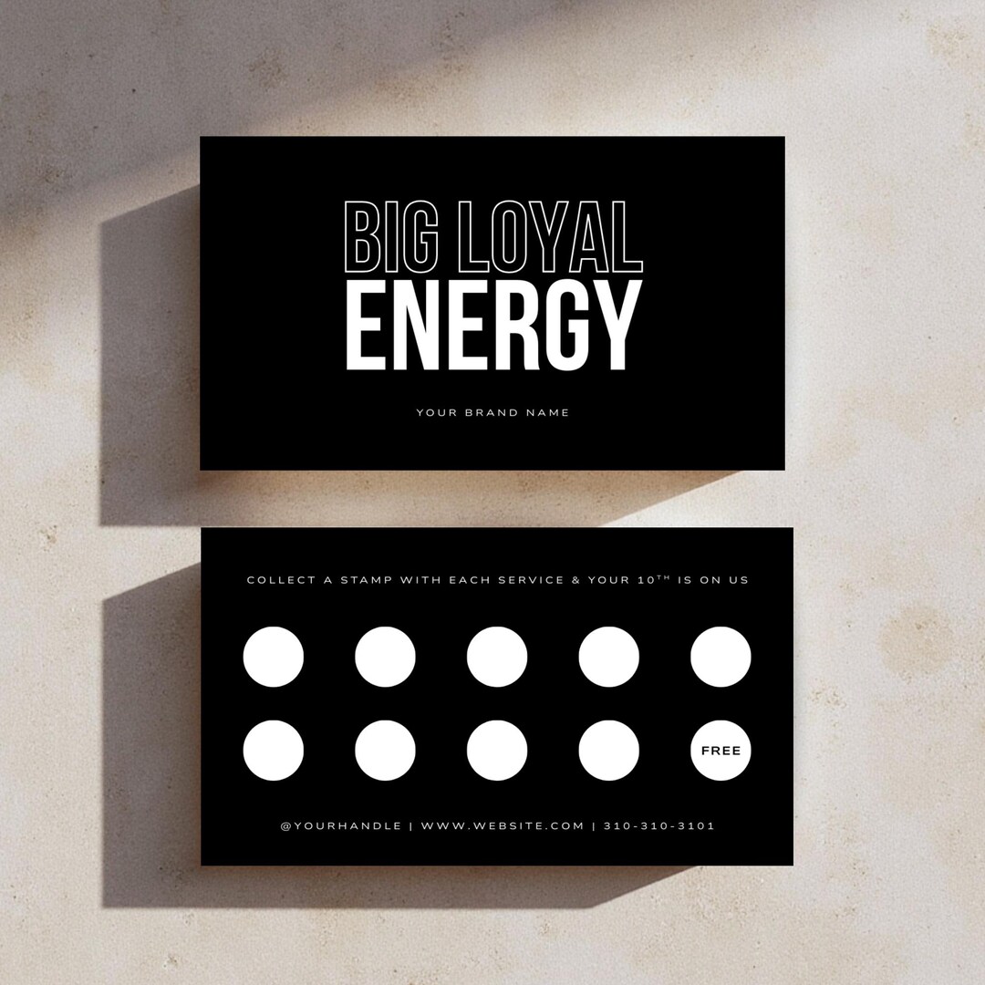 Small Business Loyalty Card Design | Rewards Card Template | Punch Card ...