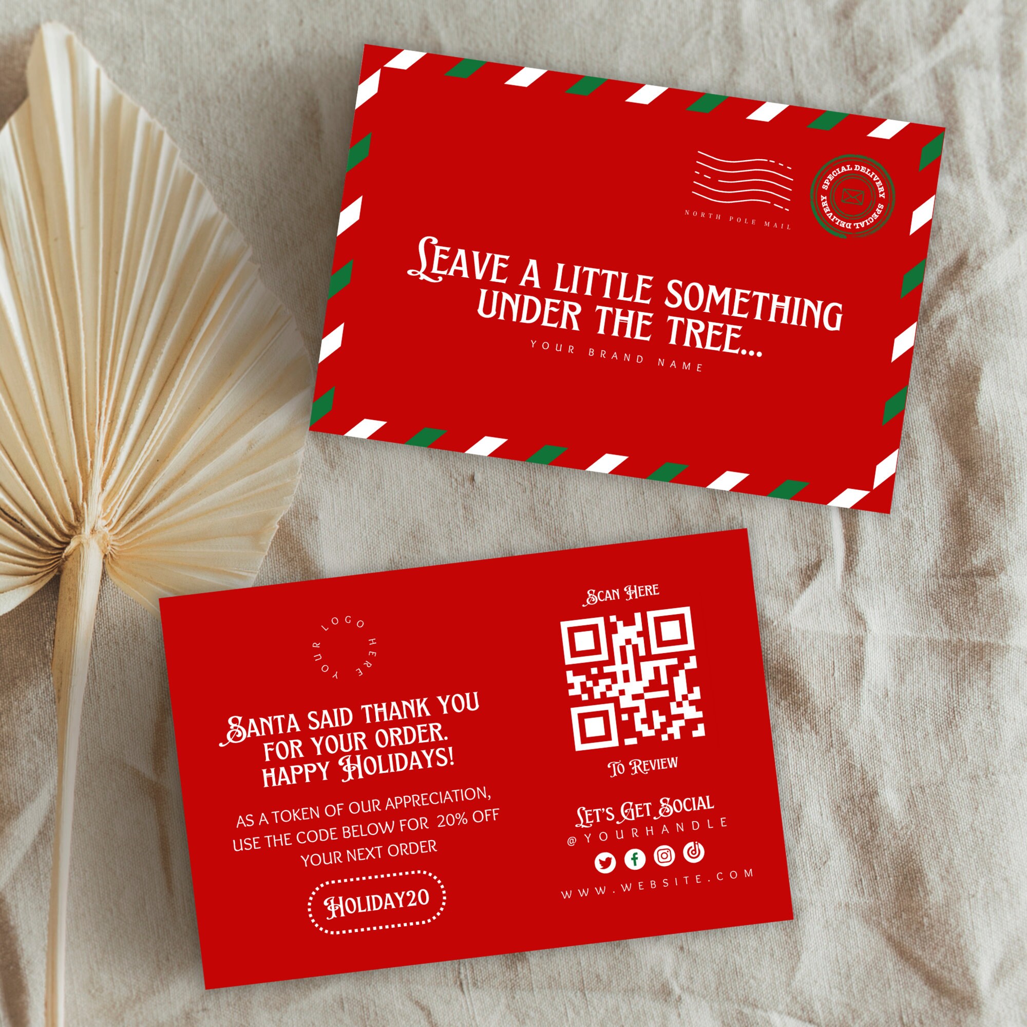 Christmas Thank You Order Card Package Insert Order Insert Card ...