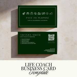Life Coach Business Card Template | Printable Consulting Business Cards | Small Business Marketing | Editable Templates