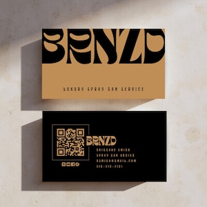 de visite de luxe pour service de bronzage par pulvérisation | de Carte de visite modifiable | Marque de beauté rétro | Cartes d'artiste bronzées en spray | 3,5 x 2
