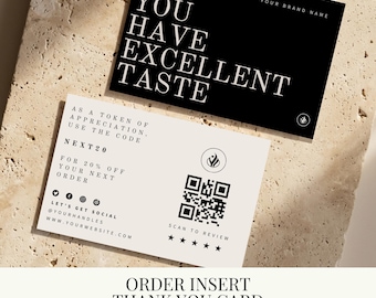 Small Business Thank You Order Card Template | Printable Packaging Inserts | Thanks For Your Order Insert Card | Editable Templates