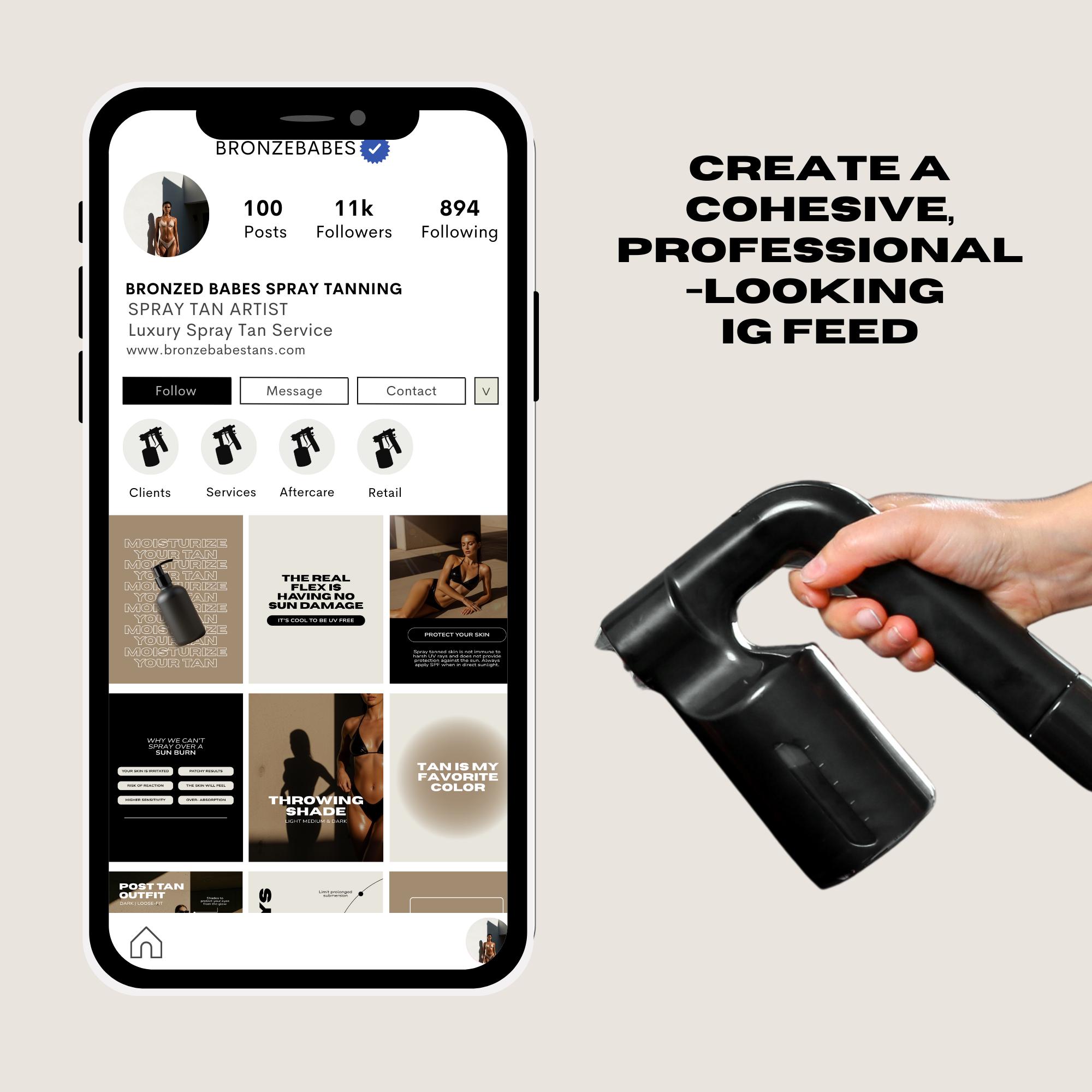Spray Tan Posts Spray Tan Business Instagram Templates | 105 Editable Social Media ...