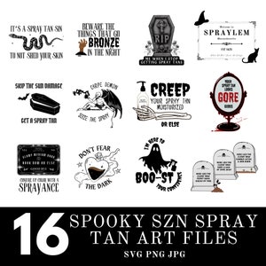 16 Spray Tan Halloween svg Bundle | Spray Tan pngs | Funny Halloween svg | Spooky Spray Tanning svg | Airbrush Tan svg | Spray Tan Cut Files
