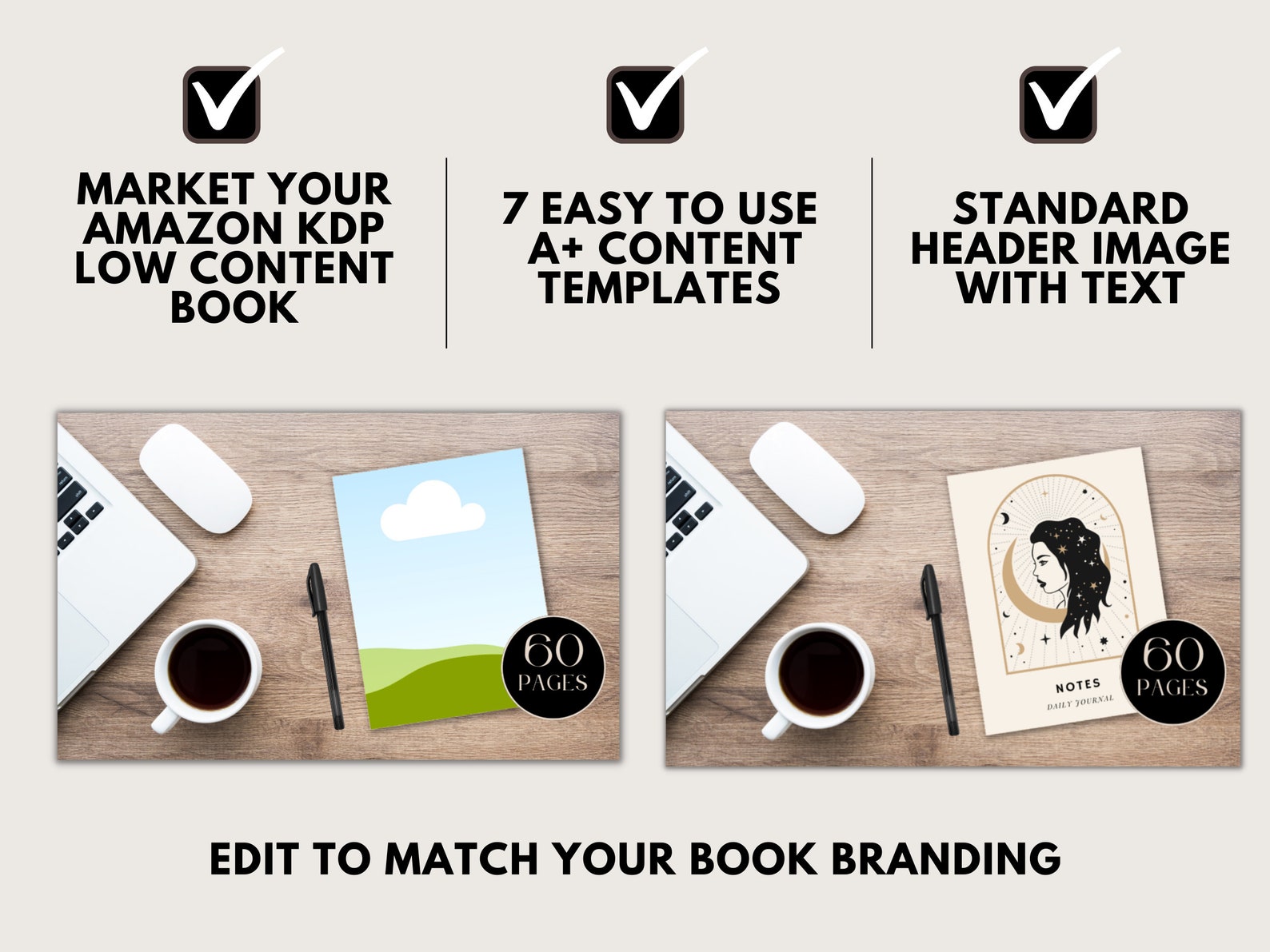 Amazon KDP A  Content Templates Minimalist Aesthetic Standard Image