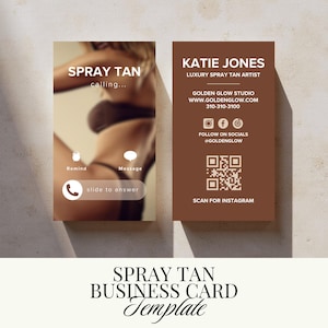 Spray Tan Business Card Template | Printable Beauty Business Cards | Spray Tanning Business | Editable Template