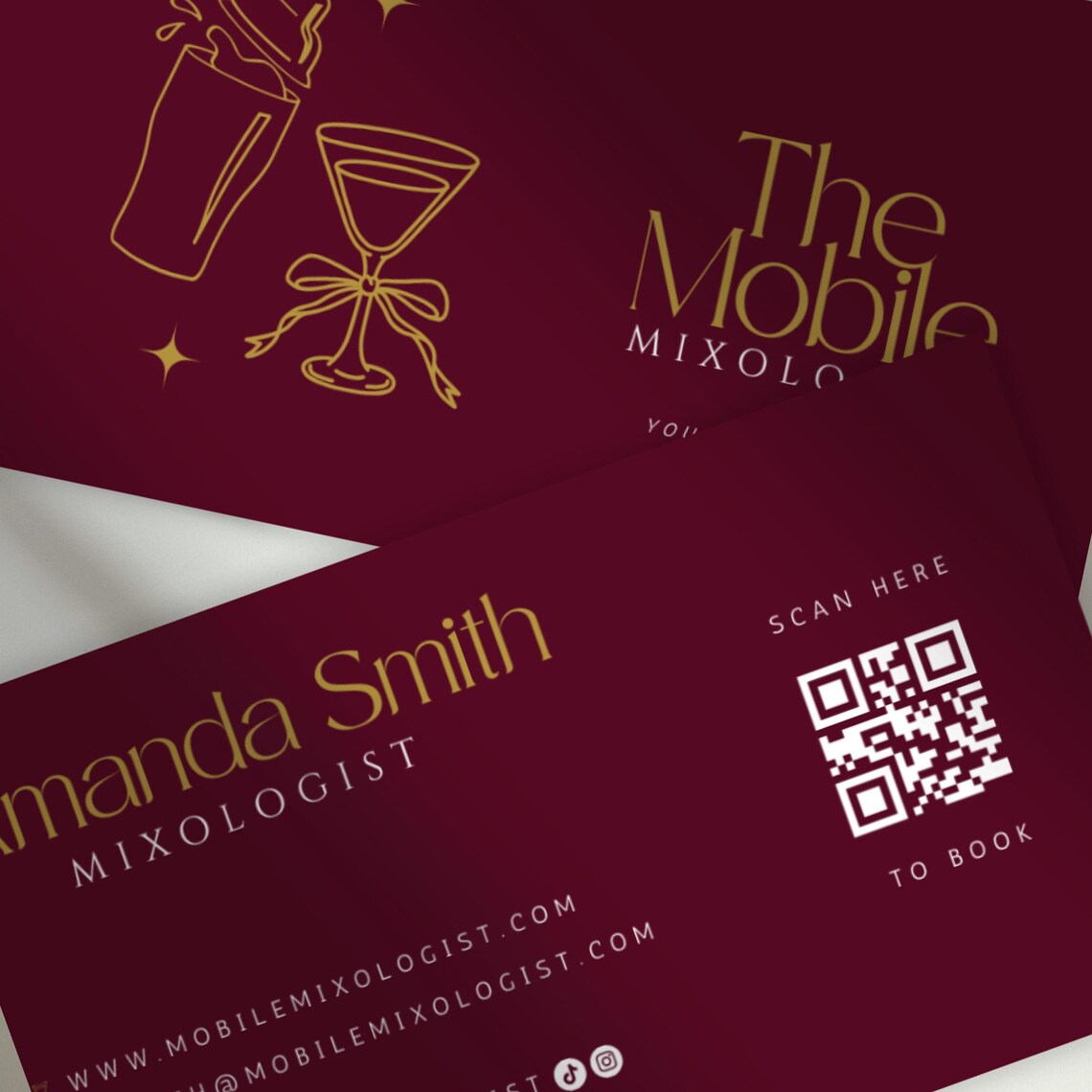 Mobile Bartender Card | Bartending Business | Mixologist Business ...