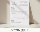 Notary Public Invoice Template | Printable Invoices | Loan Signing Agent Business Forms | Editable Templates