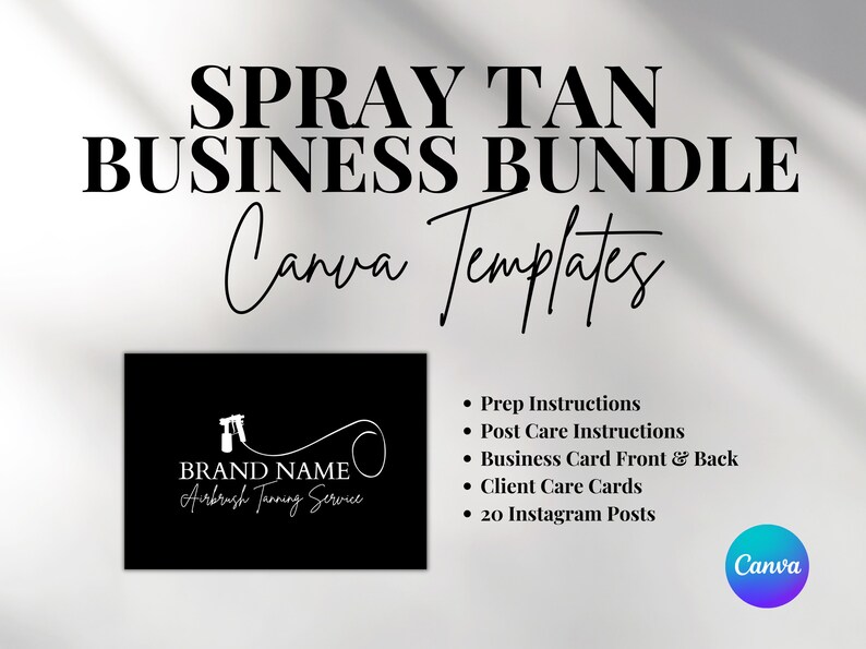 Spray Tan Business Branding Bundle Spray Tanning Business Etsy