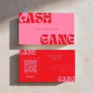 Wimpernverlängerung Service Visitenkarte | Bearbeitbare Visitenkarte Vorlage | Mutige Branding Ästhetik | Lash Techniker Karten | 3,5x2