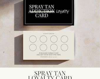 Spray Tan Business Loyalty Card Template | Printable Stamp Card | Beauty Business Rewards | Editable Templates