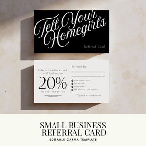 Small Business Referral Card Template | Printable Refer A Friend Card | Beauty Business Referrals | Editable Canva Templates