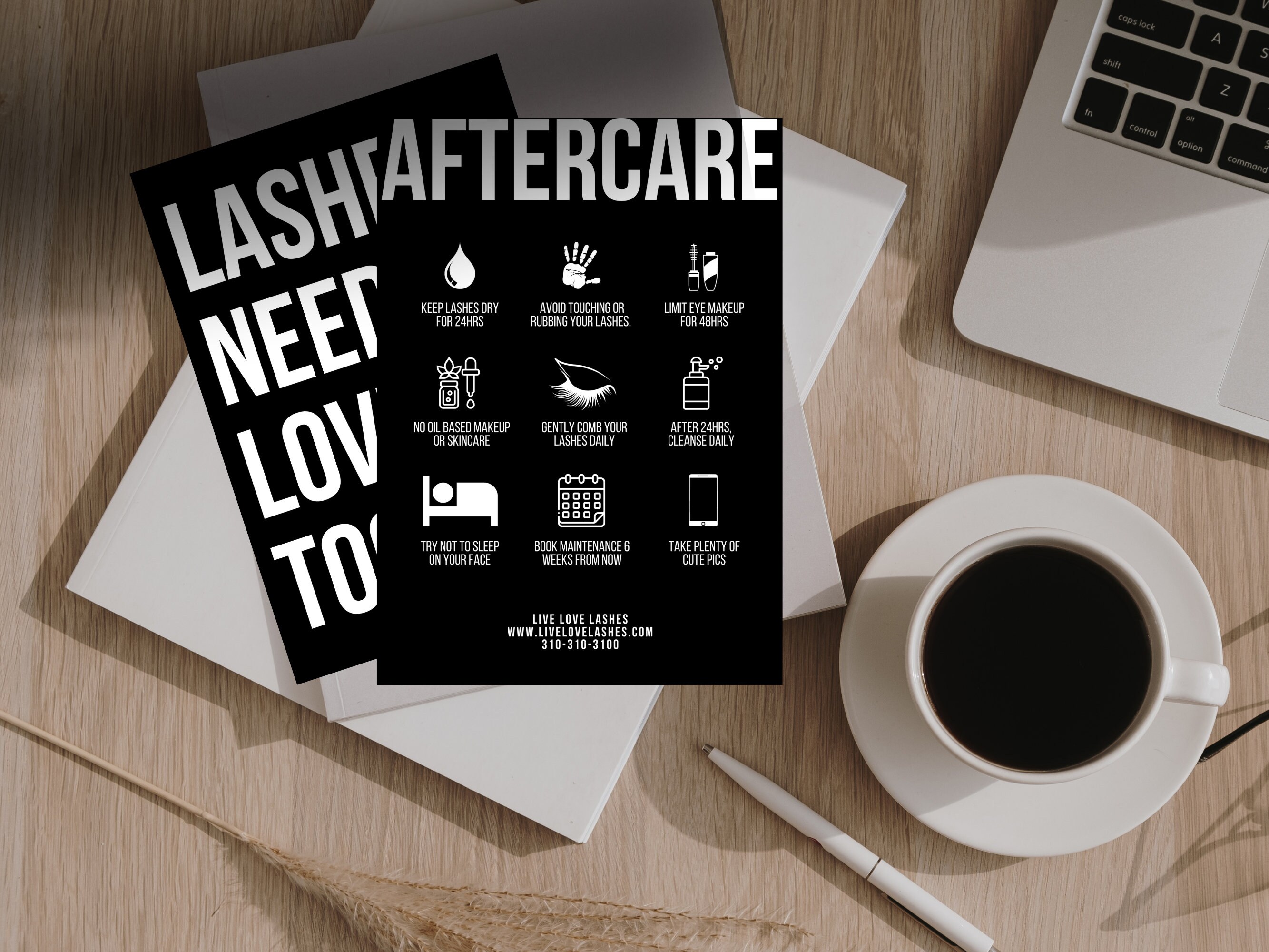 Lash Lamination Aftercare Card Design Editable Template Etsy