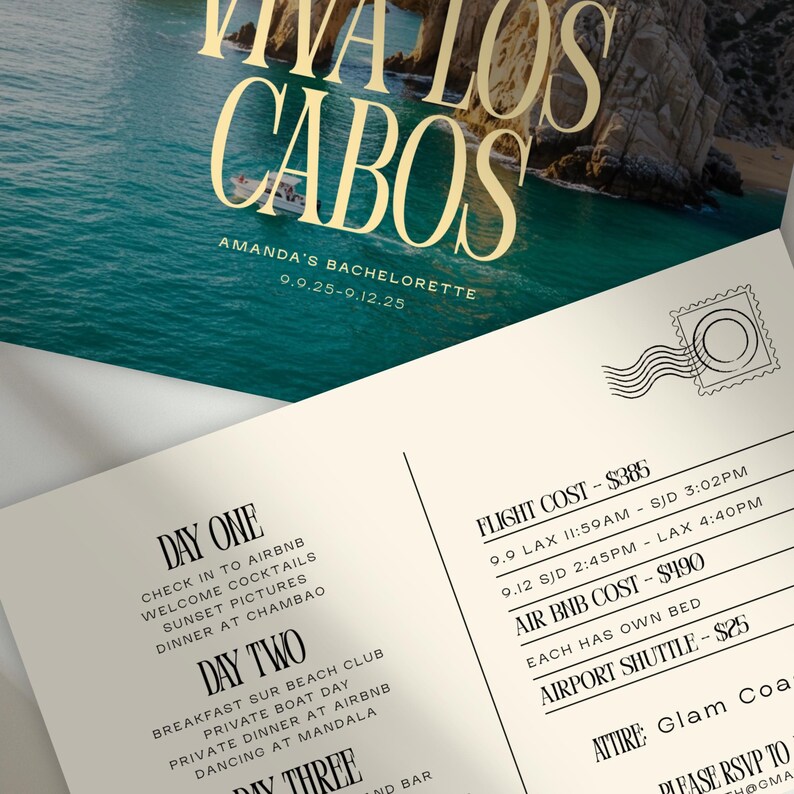 Cabo Lettering Cabo Bachelorette Invitation Template | Printable Bachelorette Invite ...