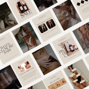 100 Spray Tan Instagram Canva Templates | Editable Social Media Posts for Tanning Business & Spray Tan Artists
