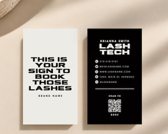 Lash Tech Business Card Template | Printable Beauty Business Cards | Salon Marketing | Editable Canva Template