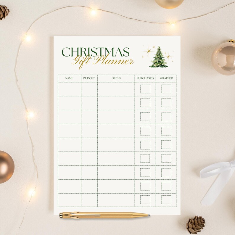 Printable Christmas Gift Planner | Digital Christmas Shopping Tracker ...