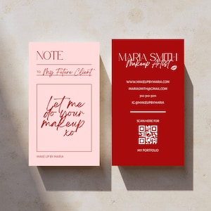 Makeup Artist Business Card Template | Printable Beauty Business Cards | Small Business Marketing | Editable Templates - Digital Download