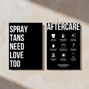 Klantenkaart Spray Tan Aftercare | Spraytan-visitekaartjes | Schoonheidssalonverzorgingskaart | Spraytanningverzorging | Bewerkbare sjabloon | 5 x 7" |