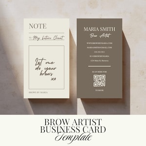Brow Artist Business Card Template | Printable Beauty Business Cards | Brow Stylist Marketing | Editable Templates