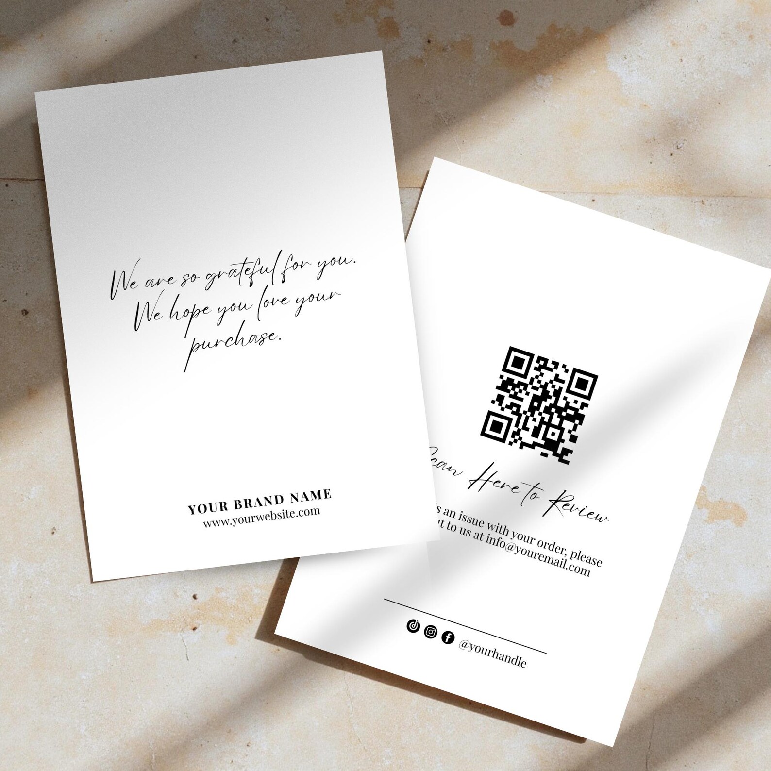 Minimalist Order Insert Card | Package Insert | Order Review Card ...