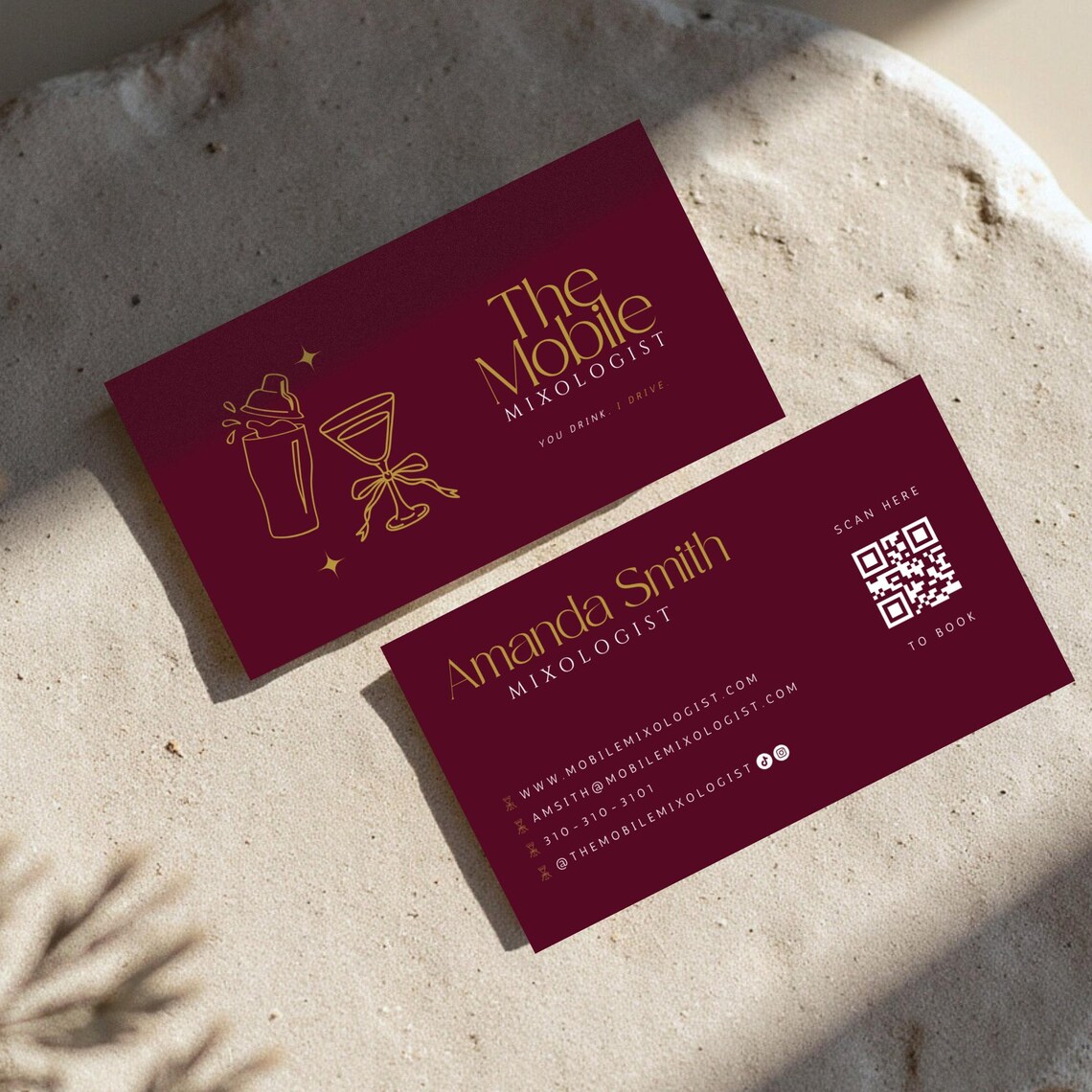 Mobile Bartender Card | Bartending Business | Mixologist Business ...