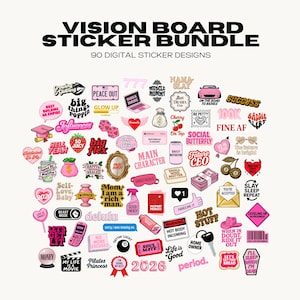 Vision Board Digital Stickers | Goal Setting Clipart | Scrapbooking Art ...