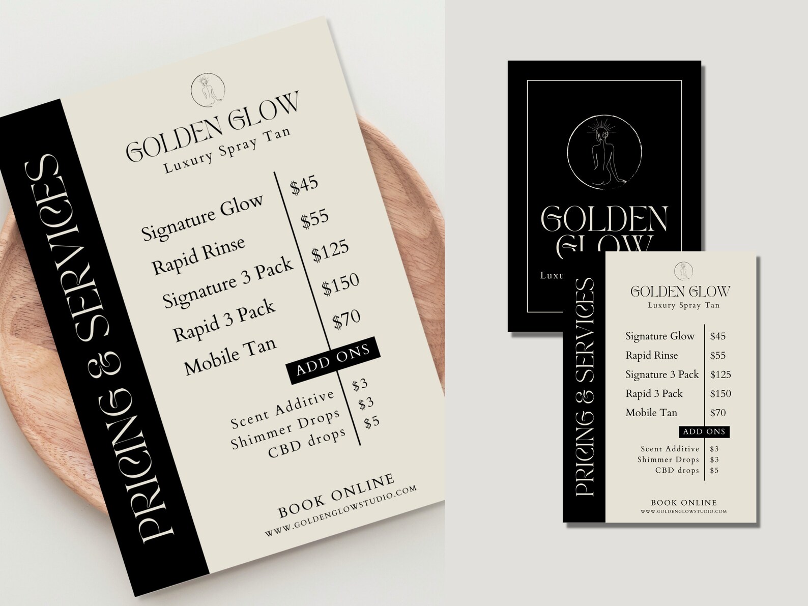 Spray Tan Business Marketing Bundle Editable Templates Spray Tan