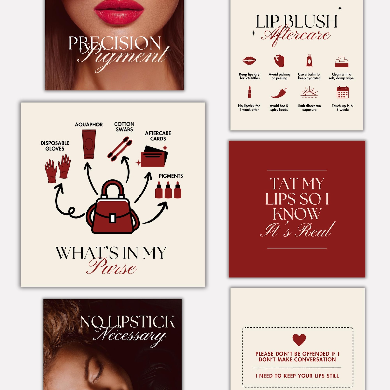 80 Lip Blush Instagram Templates | Beauty Business Canva Posts | Lip ...
