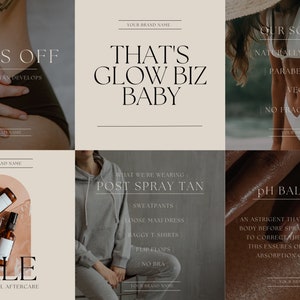 100 Spray Tan Artist Editable Instagram Posts Minimalist Aesthetic Beauty Business Branding Spray Tan Infographics Captions image 4