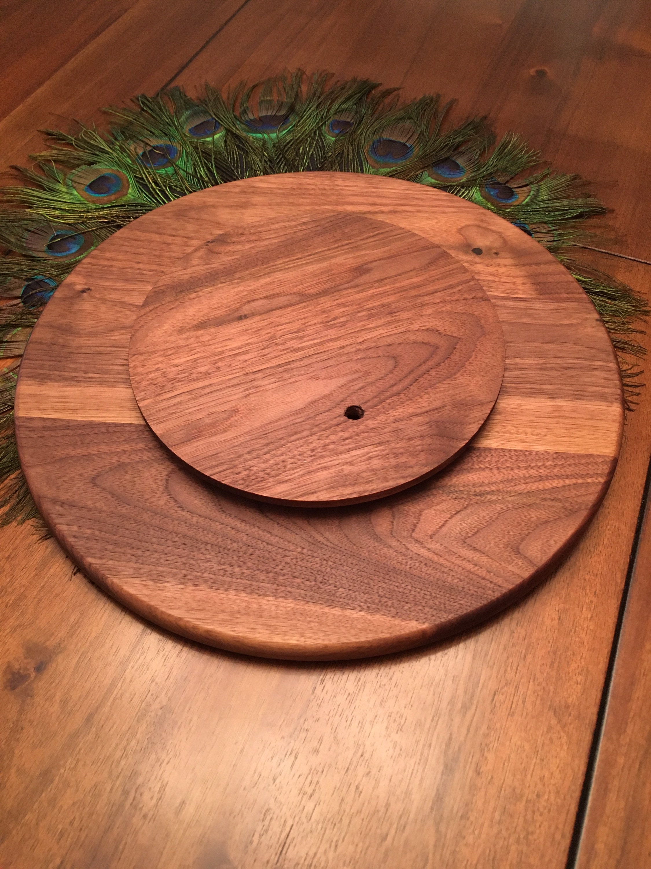 Walnut Lazy Susan pantalla de la mesa de la vuelta | Etsy