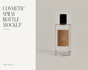 Glass Perfume Bottle Mockup, Minimal Cosmetic Packaging Mockup, Mockups for Designers, Packaging Mockup, Label Mockup, Aesthetic Mockup