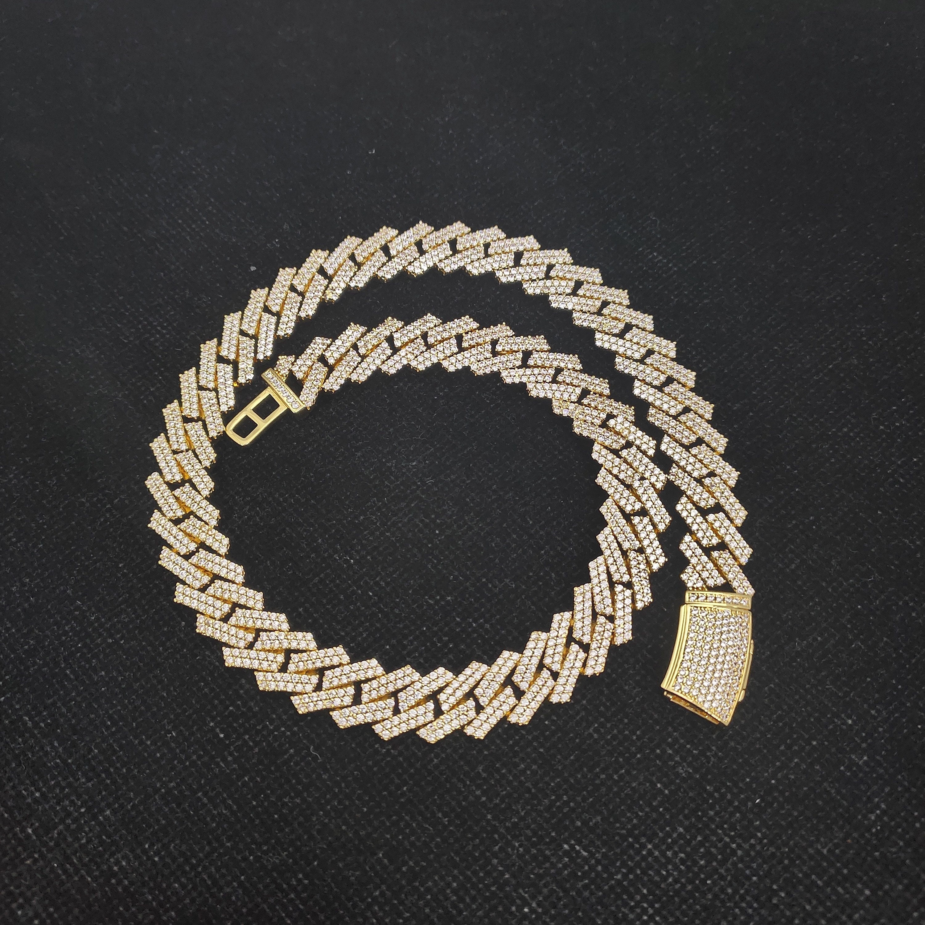 13mm Moissanite Cuban Link Chain VVS quality Etsy