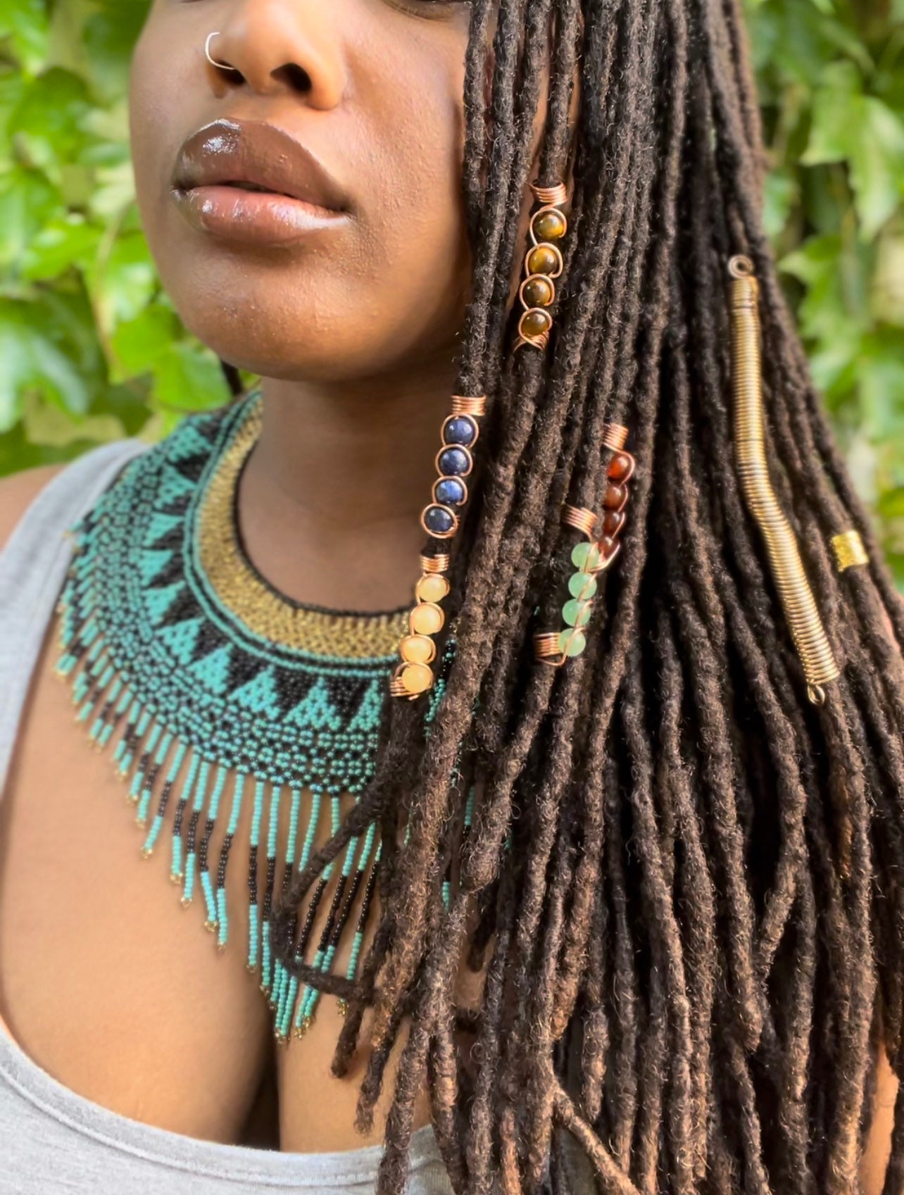 Loc and Braid Copper Wrapped Jewelry Crystals / Gemstones