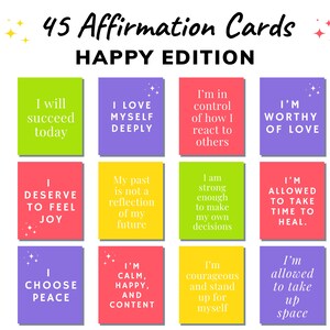 Tarjetas de afirmación positiva / Tarjetas de afirmación imprimibles / Tarjetas de afirmación diarias