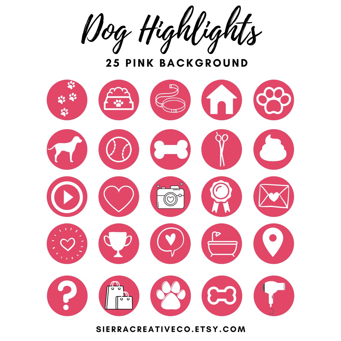 Dog Instagram Icons Valentine's Edition Dog Instagram Etsy