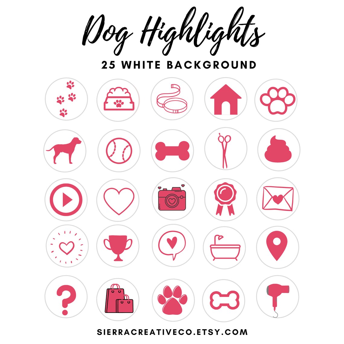 Dog Instagram Icons Valentine's Edition Dog Instagram Etsy