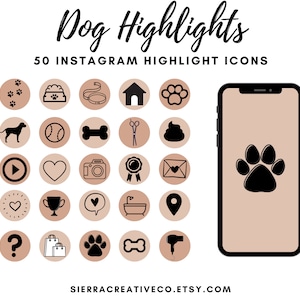 Dog Instagram Story Highlight in Warm Neutrals, Dog Instagram Icons, Dog Instagram Highlight, Neutral