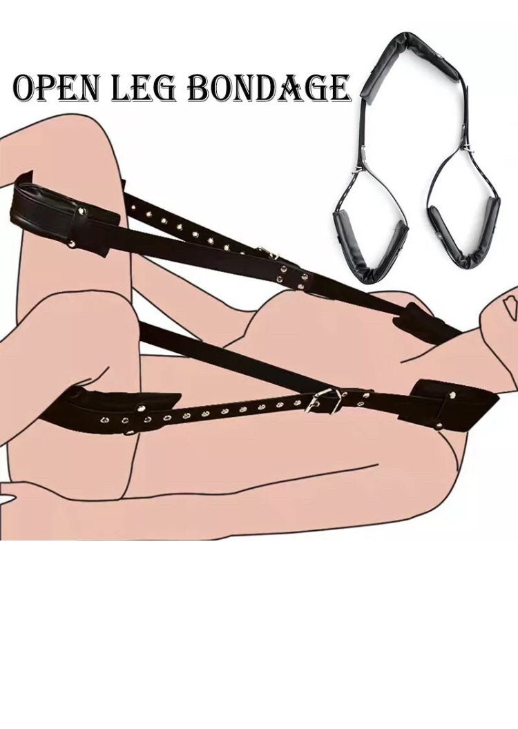 Leg Restraint Strap Legs Open Legs Bondage Harness BDSM Black Etsy